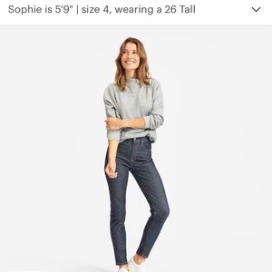 Everlane High Rise Skinny, Ankle, Dark Indigo